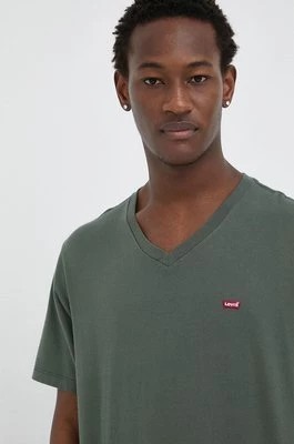 Zdjęcie produktu Levi's t-shirt bawełniany kolor zielony gładki