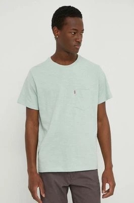 Zdjęcie produktu Levi's t-shirt bawełniany kolor zielony z nadrukiem