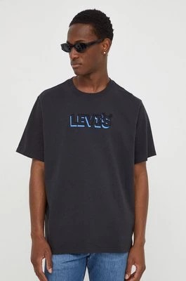Zdjęcie produktu Levi's t-shirt bawełniany męski kolor czarny z nadrukiem