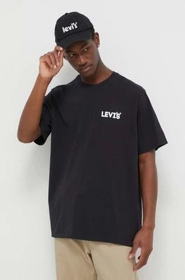 Zdjęcie produktu Levi's t-shirt bawełniany męski kolor czarny z nadrukiem