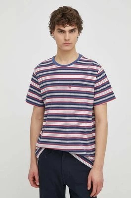 Zdjęcie produktu Levi's t-shirt bawełniany męski kolor fioletowy z nadrukiem