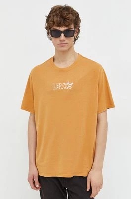 Zdjęcie produktu Levi's t-shirt bawełniany męski kolor pomarańczowy z nadrukiem