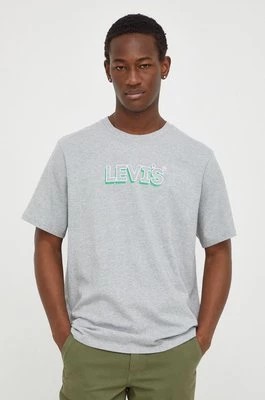 Zdjęcie produktu Levi's t-shirt bawełniany męski kolor szary z nadrukiem