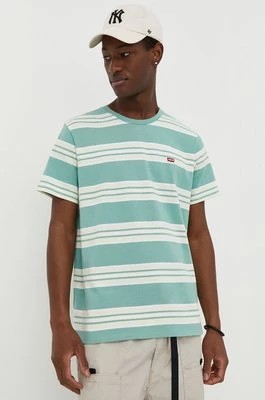 Zdjęcie produktu Levi's t-shirt bawełniany męski kolor zielony gładki