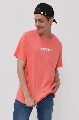 Zdjęcie produktu Levi's T-shirt męski kolor pomarańczowy z nadrukiem