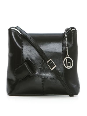 Zdjęcie produktu Lia Biassoni Skórzana torebka w kolorze czarnym - 24 x 20 x 6,5 cm rozmiar: onesize