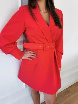 Zdjęcie produktu Liberty elegancka czerwona żakietowa sukienka z paskiem Edan PERFE