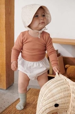 Zdjęcie produktu Liewood czapka bawełniana niemowlęca Rae Baby Anglaise Sun Hat With Ears kolor beżowy z cienkiej dzianiny bawełniana