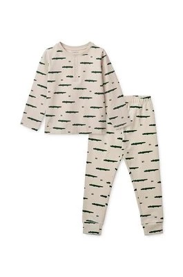 Zdjęcie produktu Liewood piżama bawełniana dziecięca kolor beżowy wzorzysta