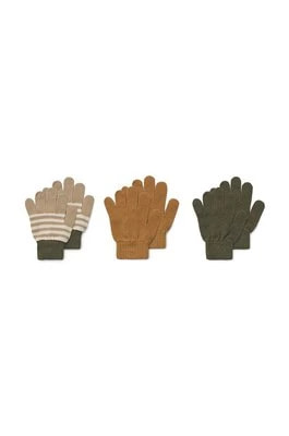 Zdjęcie produktu Liewood rękawiczki dziecięce 3-pack kolor brązowy