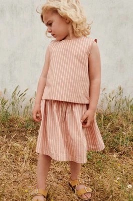 Zdjęcie produktu Liewood spódnica bawełniana dziecięca kolor beżowy mini rozkloszowana