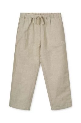 Zdjęcie produktu Liewood spodnie z domieszką lnu dziecięce Orlando Linen Pants kolor beżowy gładkie