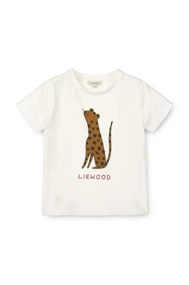 Zdjęcie produktu Liewood t-shirt bawełniany dziecięcy Apia Placement Shortsleeve T-shirt kolor beżowy z nadrukiem