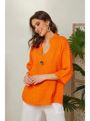 Zdjęcie produktu Lin Passion Lniana bluzka w kolorze pomarańczowym rozmiar: 36/38