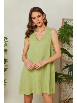 Zdjęcie produktu Lin Passion Lniana sukienka w kolorze limonkowym rozmiar: 36/38