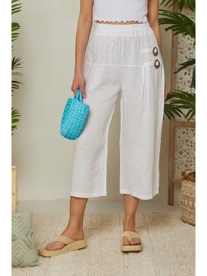 Zdjęcie produktu Lin Passion Lniane spodnie w kolorze białym rozmiar: 36/38