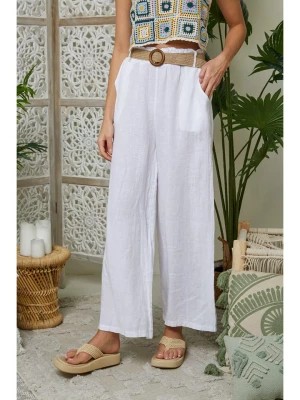 Zdjęcie produktu Lin Passion Lniane spodnie w kolorze białym rozmiar: 40/42