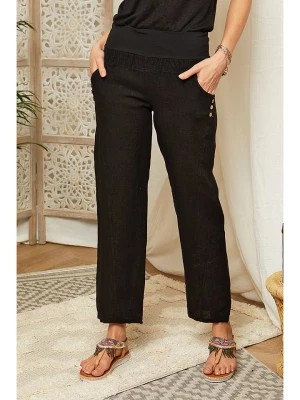 Zdjęcie produktu Lin Passion Lniane spodnie w kolorze czarnym rozmiar: 40/42