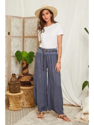Zdjęcie produktu Lin Passion Lniane spodnie w kolorze niebieskim rozmiar: 40/42