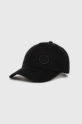 Zdjęcie produktu Liu Jo czapka z daszkiem bawełniana kolor czarny z aplikacją