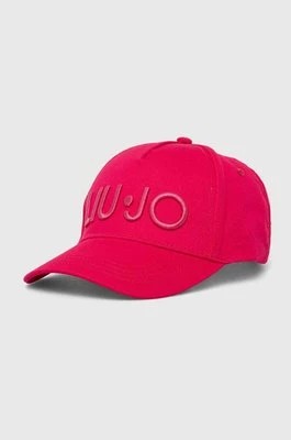 Zdjęcie produktu Liu Jo czapka z daszkiem bawełniana kolor różowy z aplikacją