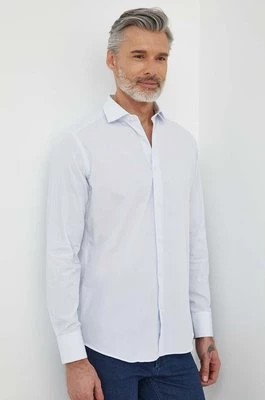 Zdjęcie produktu Liu Jo koszula bawełniana męska kolor niebieski slim z kołnierzykiem włoskim