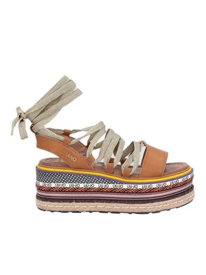 Zdjęcie produktu Liu Jo Skórzane sandały w kolorze jasnobrązowym ze wzorem rozmiar: 40