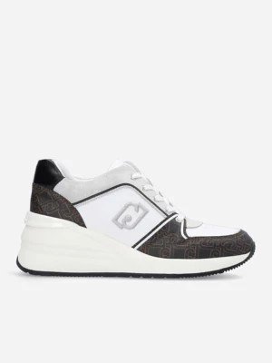 Zdjęcie produktu Liu Jo Skórzane sneakersy w kolorze czarno-białym na koturnie rozmiar: 39