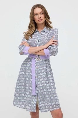 Zdjęcie produktu Liu Jo sukienka jedwabna kolor fioletowy mini rozkloszowana