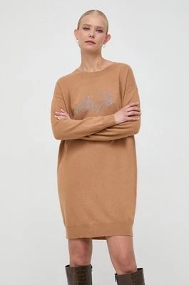 Zdjęcie produktu Liu Jo sukienka z domieszką wełny kolor brązowy mini prosta