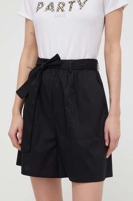 Zdjęcie produktu Liu Jo szorty damskie kolor czarny gładkie high waist