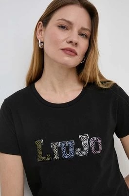 Zdjęcie produktu Liu Jo t-shirt bawełniany damski kolor czarny
