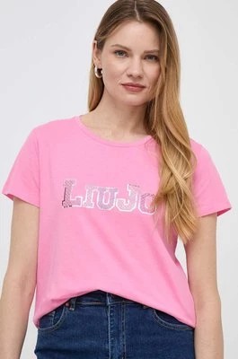 Zdjęcie produktu Liu Jo t-shirt bawełniany damski kolor różowy