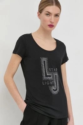 Zdjęcie produktu Liu Jo t-shirt bawełniany kolor czarny
