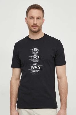 Zdjęcie produktu Liu Jo t-shirt bawełniany męski kolor czarny z nadrukiem