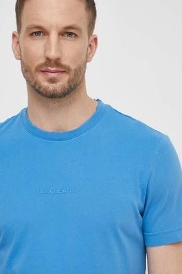 Zdjęcie produktu Liu Jo t-shirt bawełniany męski kolor niebieski z aplikacją