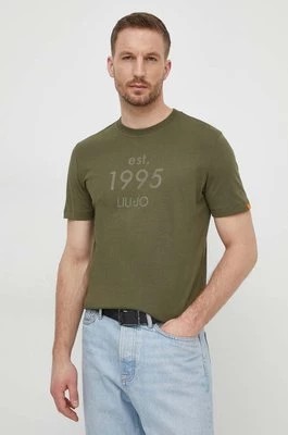 Zdjęcie produktu Liu Jo t-shirt bawełniany męski kolor zielony z nadrukiem