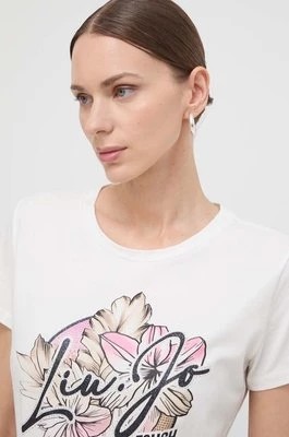 Zdjęcie produktu Liu Jo t-shirt damski kolor beżowy