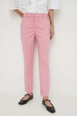 Zdjęcie produktu Liviana Conti spodnie z domieszką lnu kolor różowy fason cygaretki high waist F4SP43