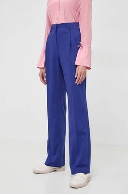 Zdjęcie produktu Liviana Conti spodnie z domieszką wełny kolor niebieski proste high waist F4SP41