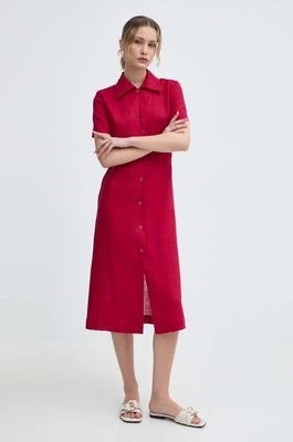 Zdjęcie produktu Liviana Conti sukienka lniana kolor różowy mini rozkloszowana L4SL25