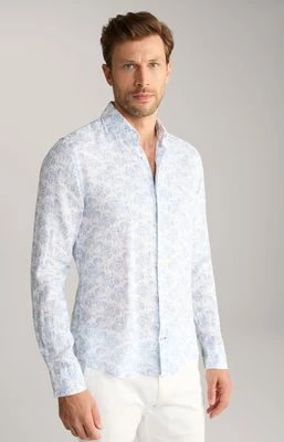 Zdjęcie produktu Lniana koszula Pai w kolorze jasnoniebieskim/białym we wzór Joop
