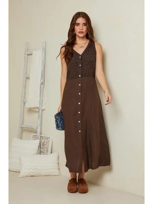 Zdjęcie produktu Rodier Lin Lniana sukienka w kolorze brązowym rozmiar: M/L