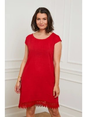 Zdjęcie produktu Curvy Lady Lniana sukienka w kolorze czerwonym rozmiar: 48/50