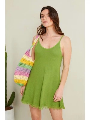 Zdjęcie produktu Le Monde du Lin Lniana sukienka w kolorze zielonym rozmiar: 36/38