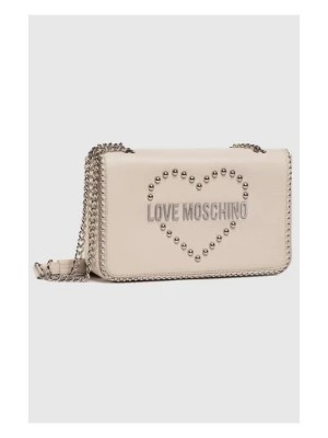 Zdjęcie produktu LOVE MOSCHINO Beżowa torebka listonoszka ze srebrnym sercem