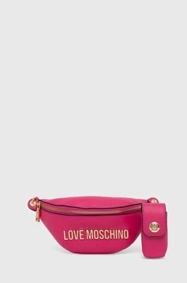 Zdjęcie produktu Love Moschino nerka skórzana kolor różowy JC4329PP0GK1060A