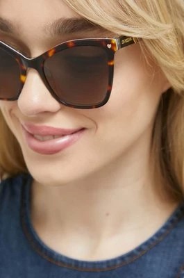 Zdjęcie produktu Love Moschino okulary przeciwsłoneczne damskie kolor brązowy