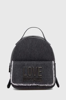 Zdjęcie produktu Love Moschino plecak bawełniany kolor szary mały z aplikacją