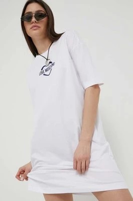 Zdjęcie produktu Love Moschino sukienka kolor biały mini oversize